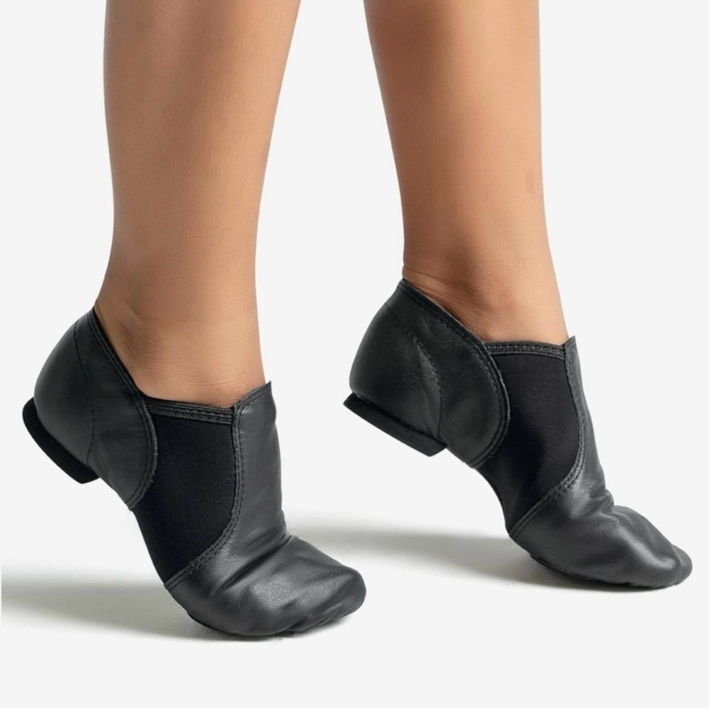 Capezio E-Series Kids Jazz Shoes Black Leather Size 10.5 NWOT - Picture 7 of 9